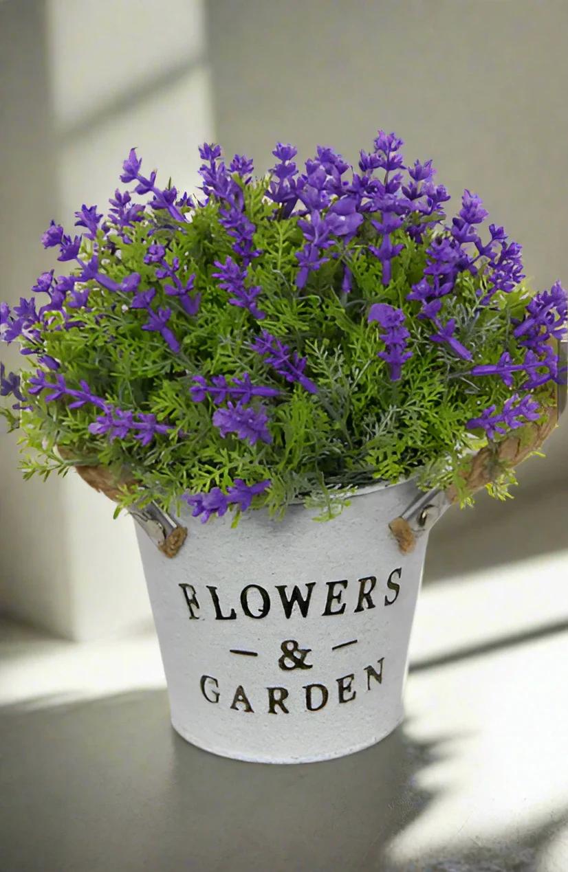 Potted Flowers with Rope Handle-19cm - Image 4