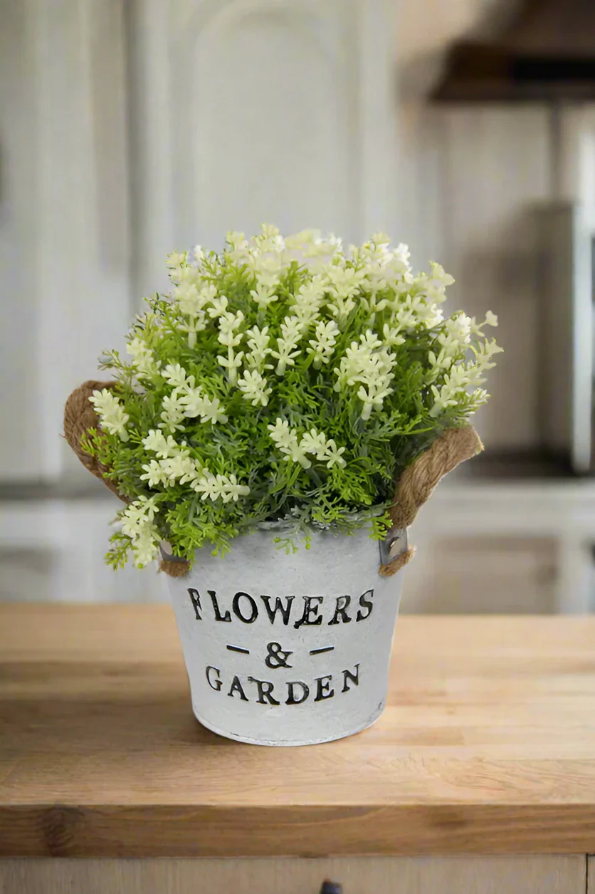 Potted Flowers with Rope Handle-19cm - Image 5