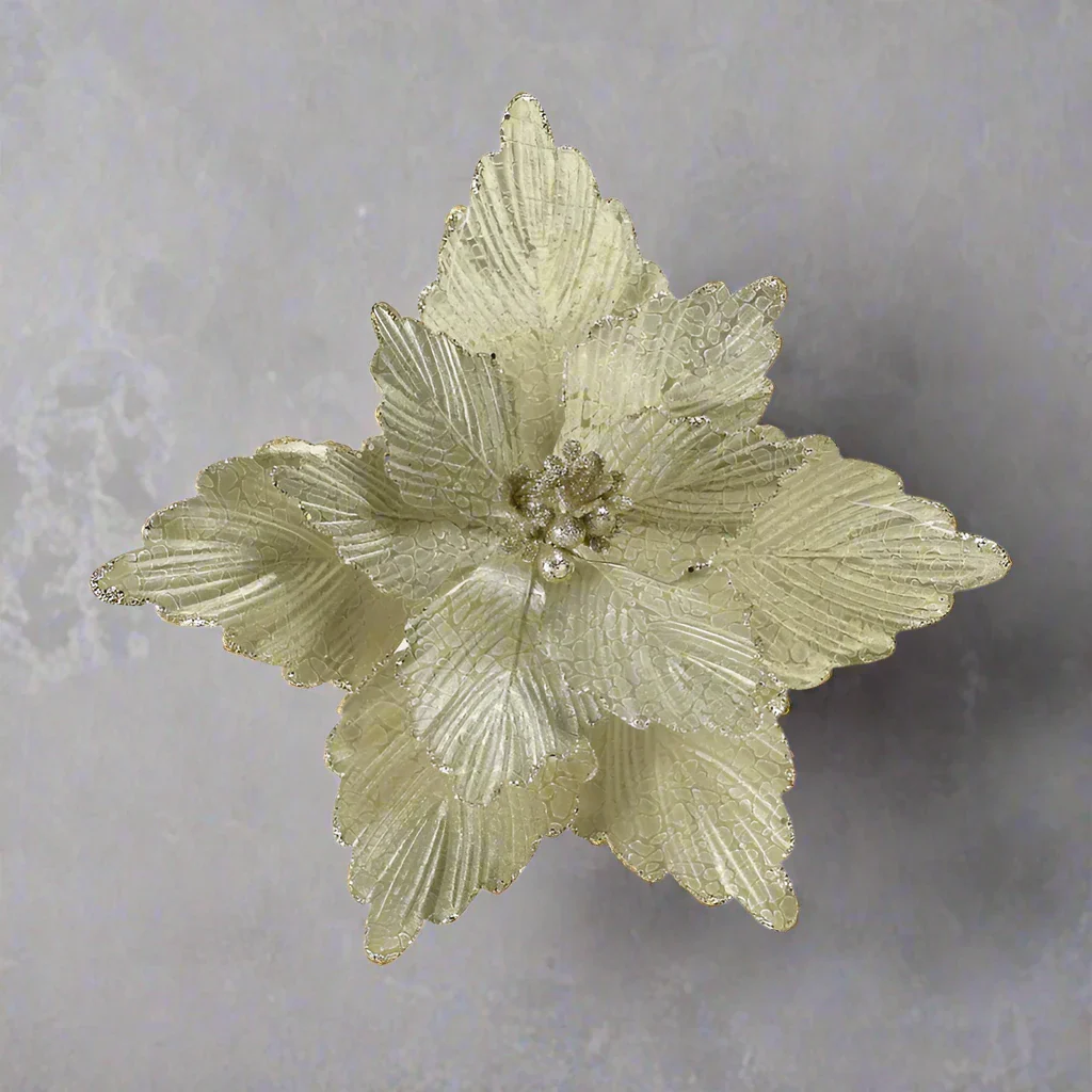 24 Xmas Glam Poinsettia Stem Flower Assort 60cm - Image 6