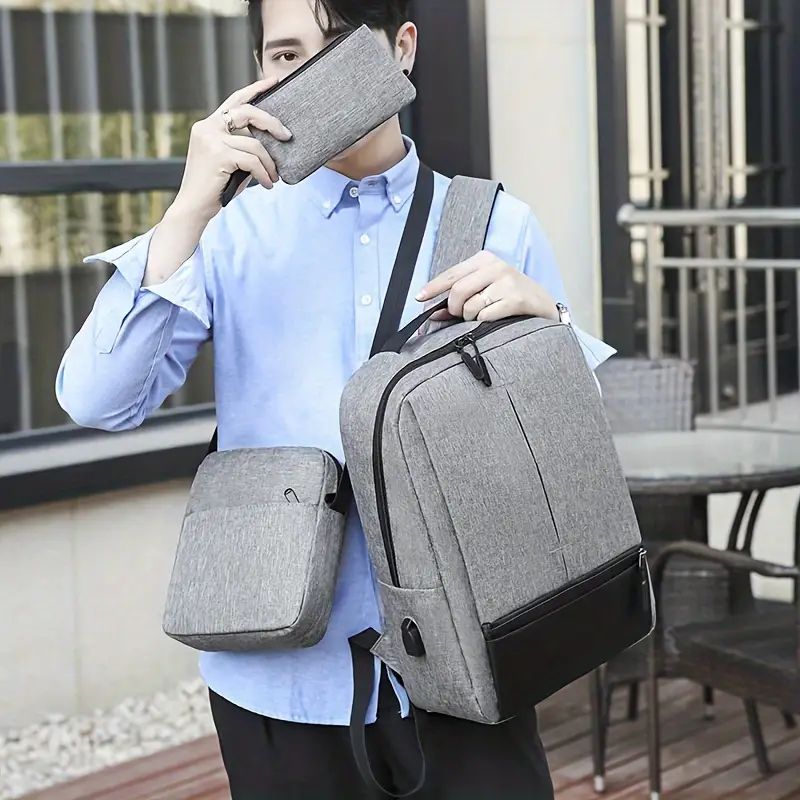 Oxford Men's Large Capacity Travel Backpack -1pc Large size - Image 4
