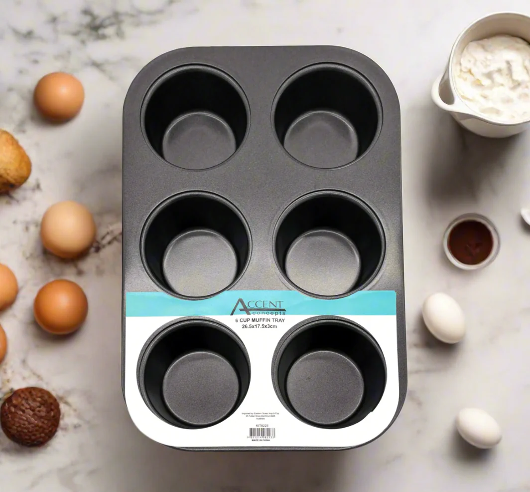 Non-Stick 6-Cup Muffin Tray – Perfect for Baking Muffins & Cupcakes - Image 2