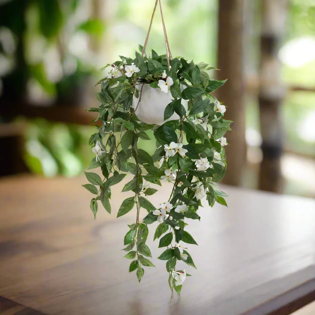 Hanging White Flower Plant-70cm - Image 3