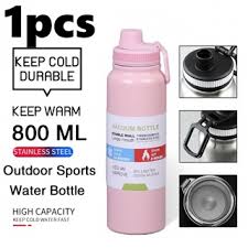 Double Vacuum Stainless Steel Bottle with Straw Lid -800ml - Image 11