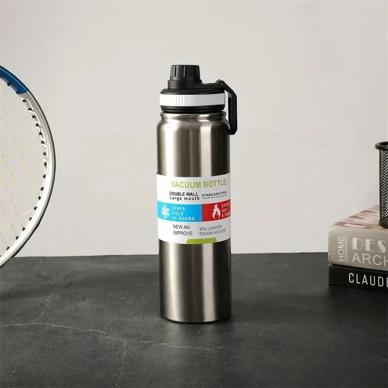 Double Vacuum Stainless Steel Bottle with Straw Lid -800ml - Image 4