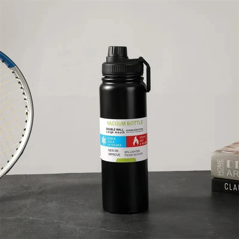 Double Vacuum Stainless Steel Bottle with Straw Lid -800ml - Image 5