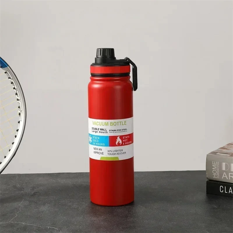 Double Vacuum Stainless Steel Bottle with Straw Lid -800ml - Image 6