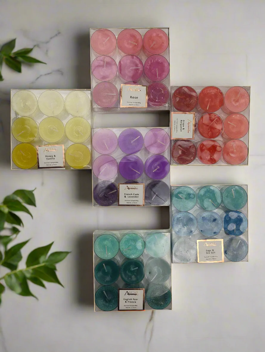 Accent Scented Tealight Candles - Pack of 9