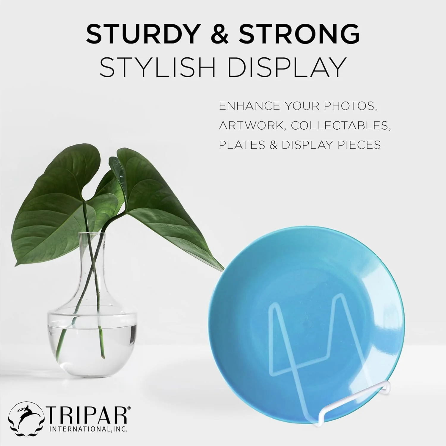 Angled White Metal Plate Stand 9.5X14X10CM - Image 3