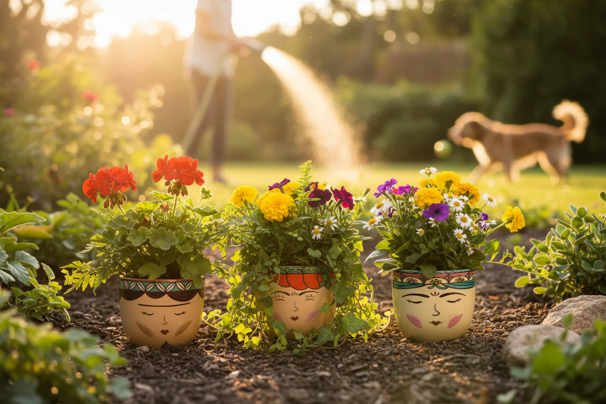 Elegant Face Pattern Pot - Image 2