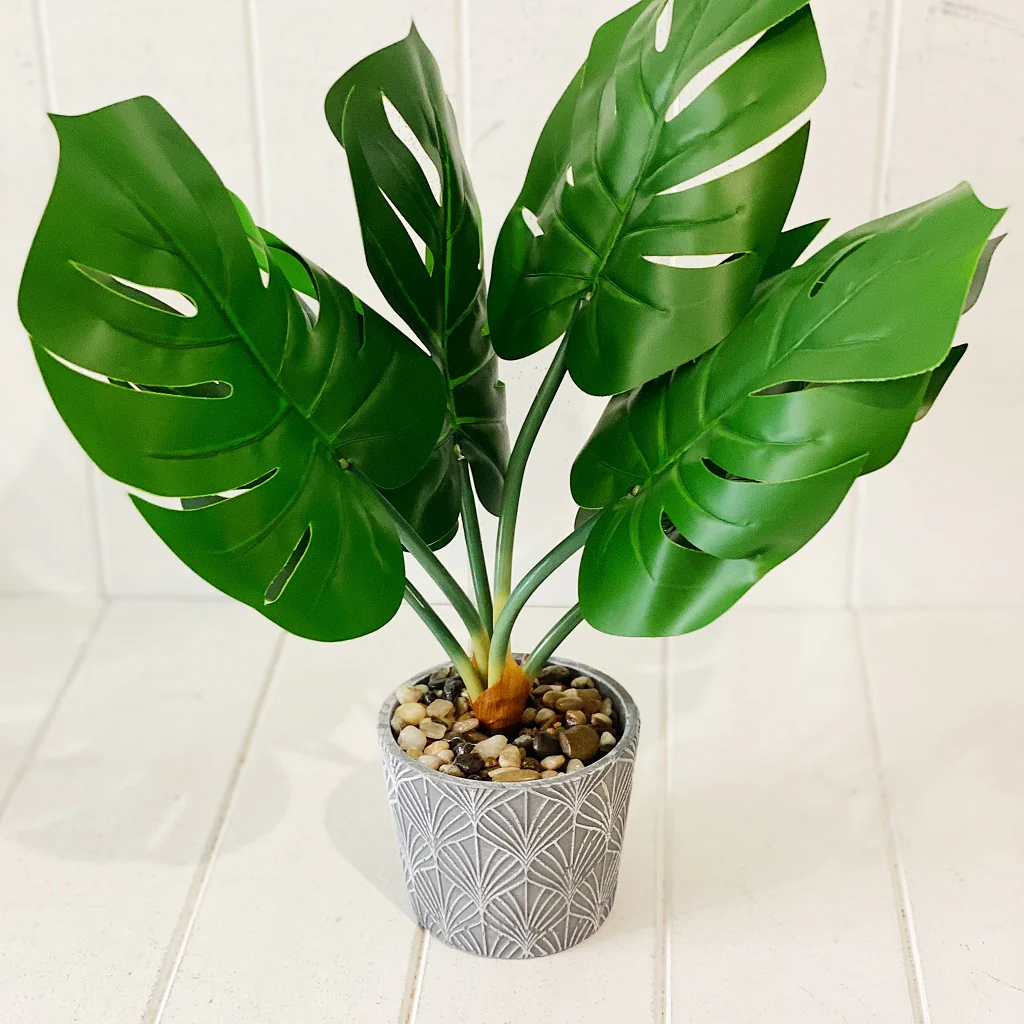 Artificial Assorted Ferns in Grey Decorative Pot - Image 7