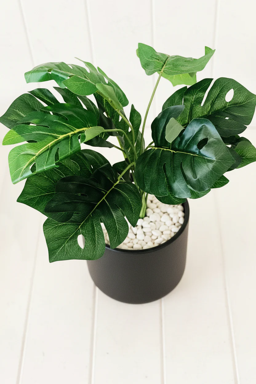 Artificial Ferns in White Moroccan Style Pot - Image 4