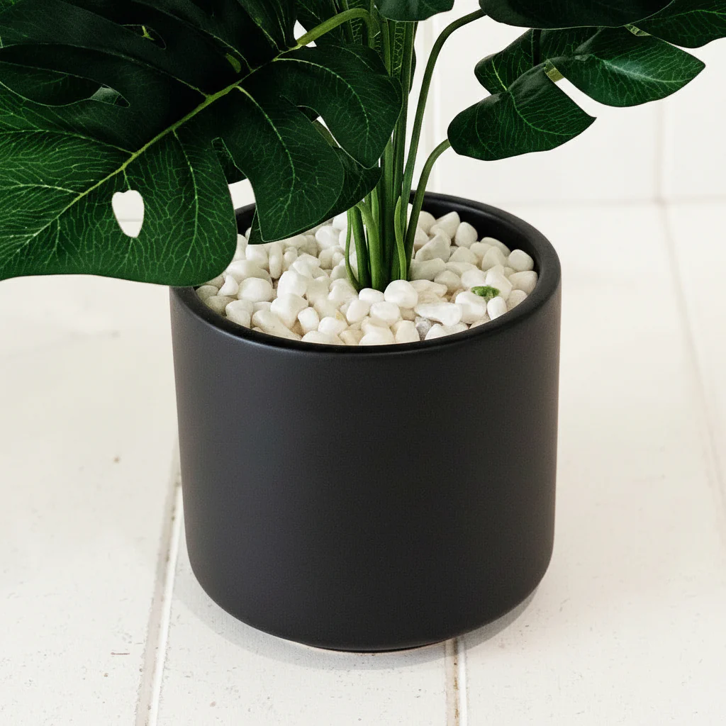 Artificial Ferns in White Moroccan Style Pot - Image 7