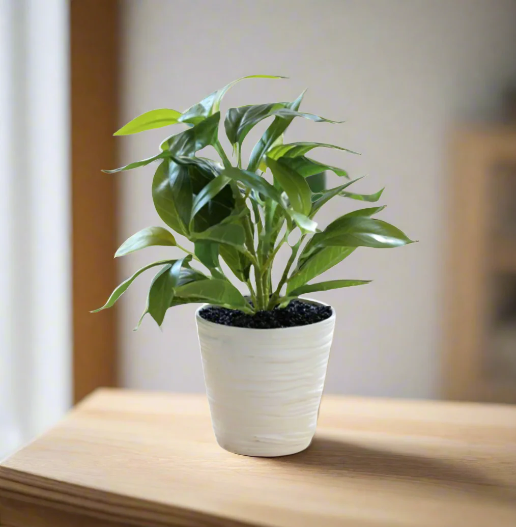 Artificial Green Leaf Pot - 28 cm - Image 3