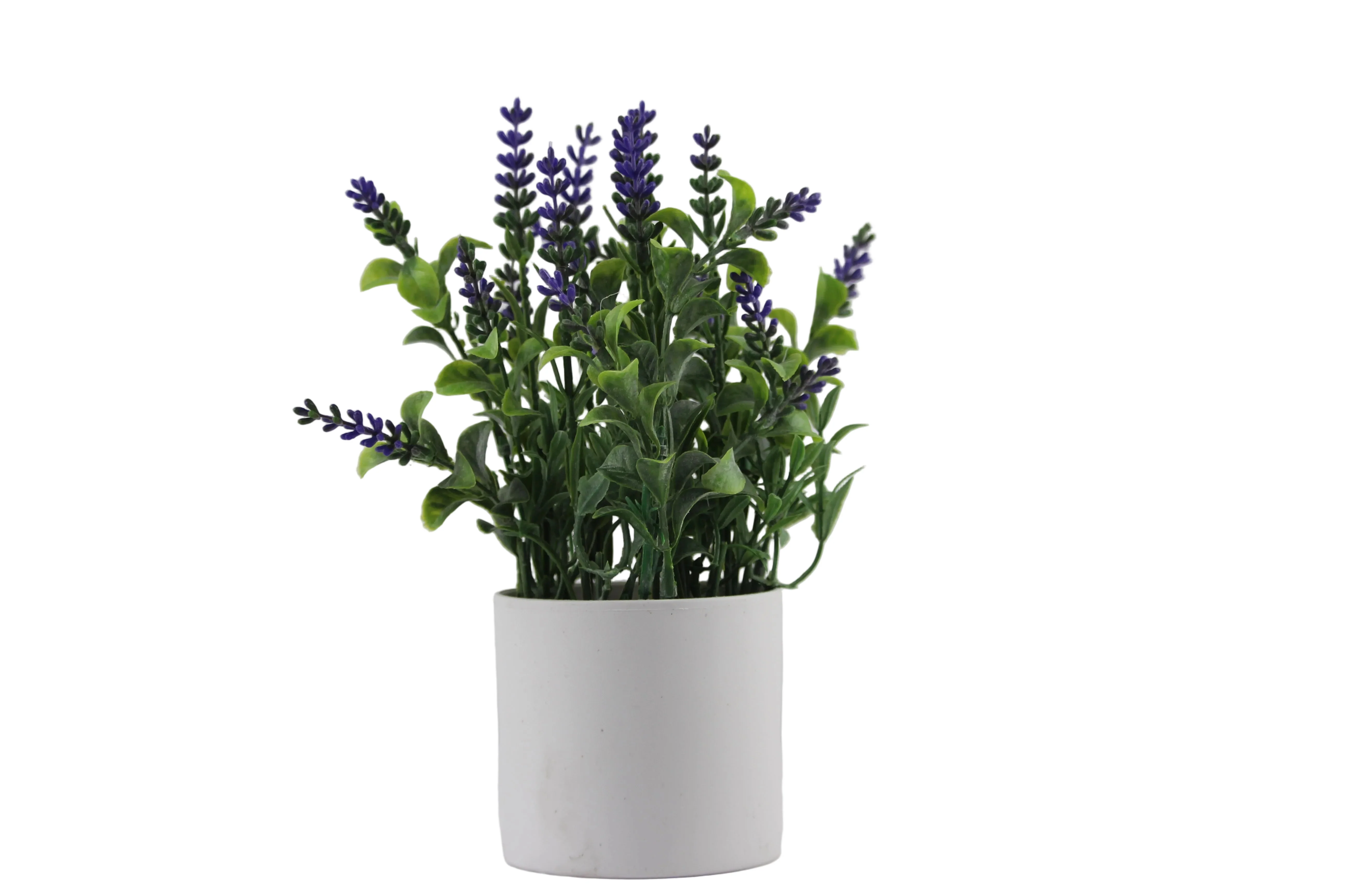 Artificial Lavender Plant in White Pot