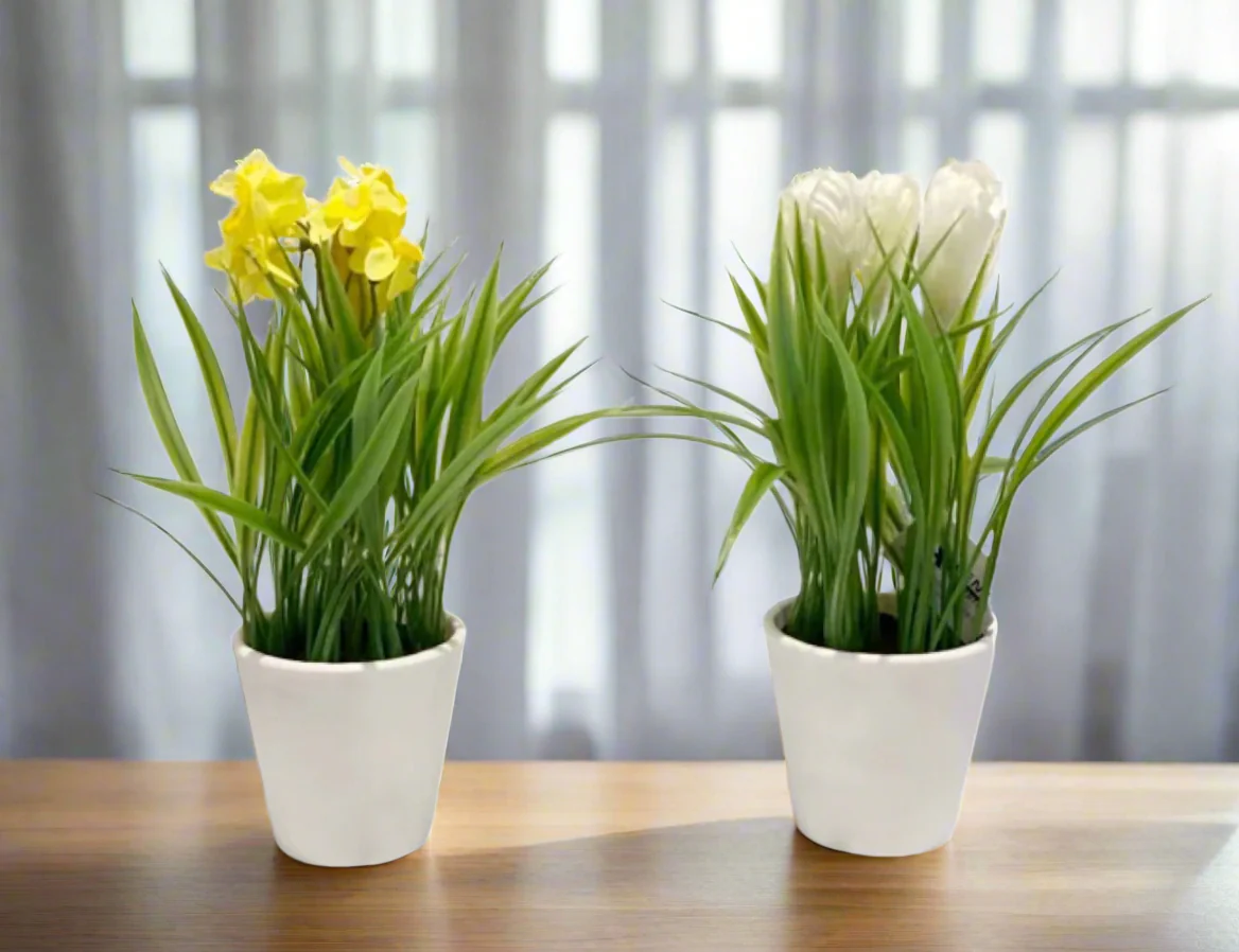 Elegant Artificial Flowering Plant in Plastic Pot – 23cm - Image 4