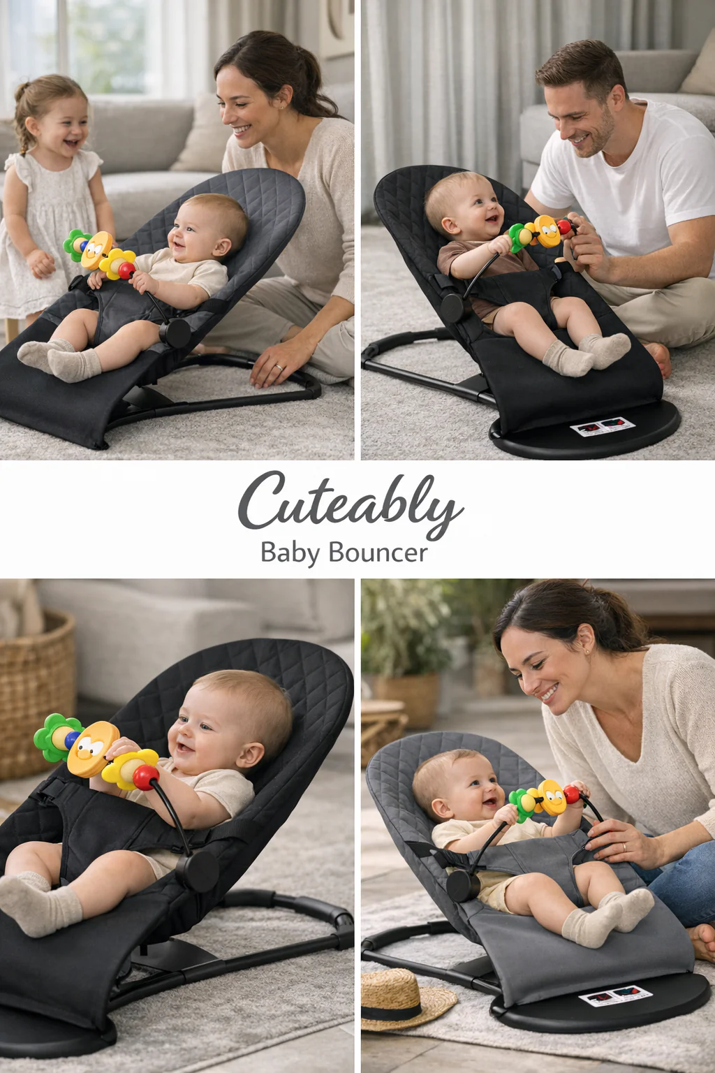 Baby bouncer with detachable toy bar - Image 3