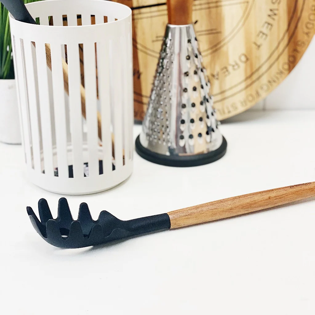 Accent Acacia Handle Silicone Spaghetti Spoon - Image 6
