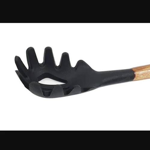 Accent Acacia Handle Silicone Spaghetti Spoon - Image 8