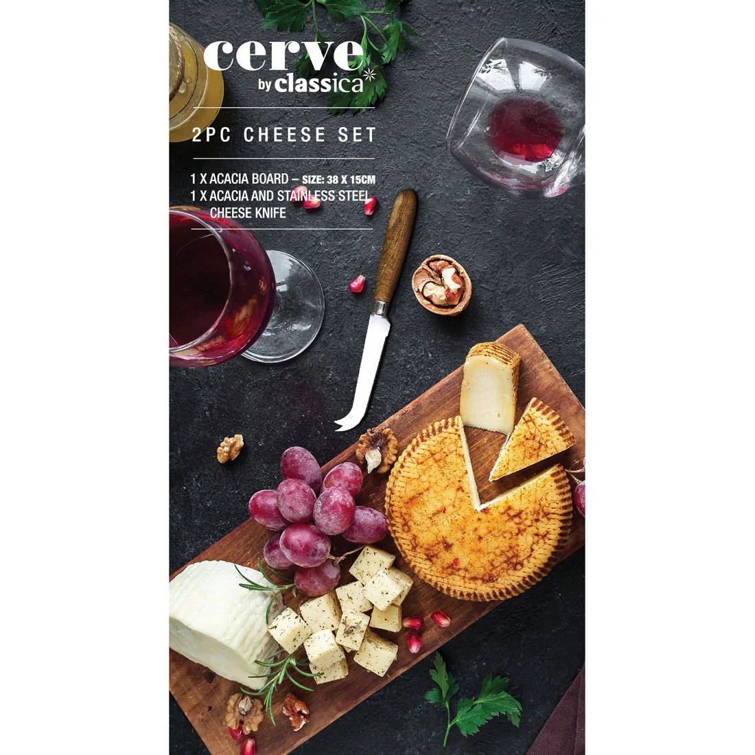 Acacia 2 Piece Cheese Board Set - Image 3