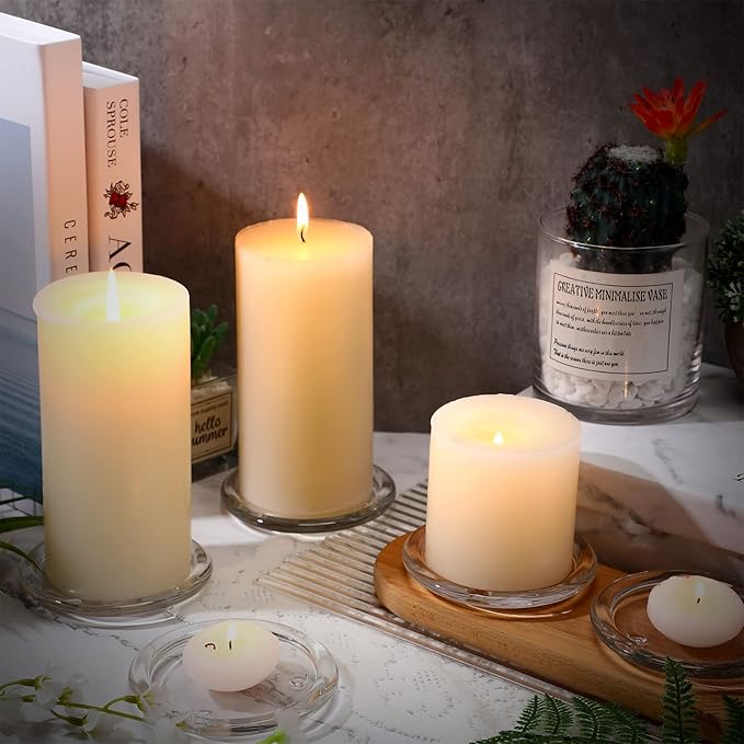 Clear Glass Round Candle Plate- 11x2cm
