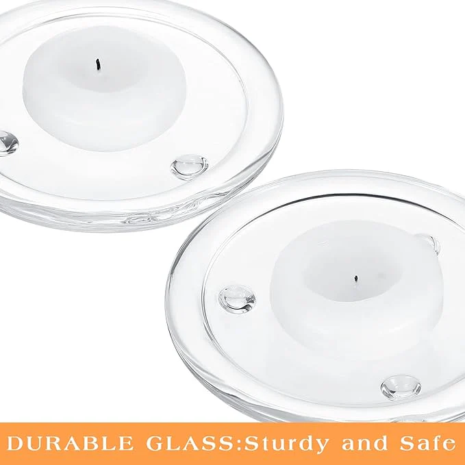 Clear Glass Round Candle Plate- 11x2cm - Image 2