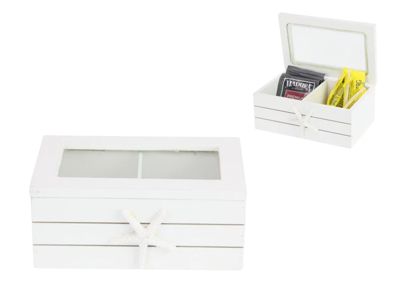 White Starfish MDF Storage Box – 16x10cm