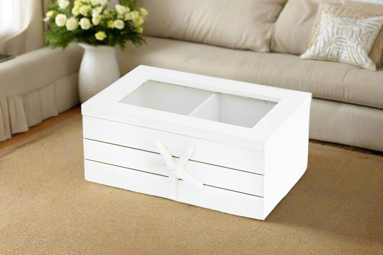White Starfish MDF Storage Box – 16x10cm - Image 4