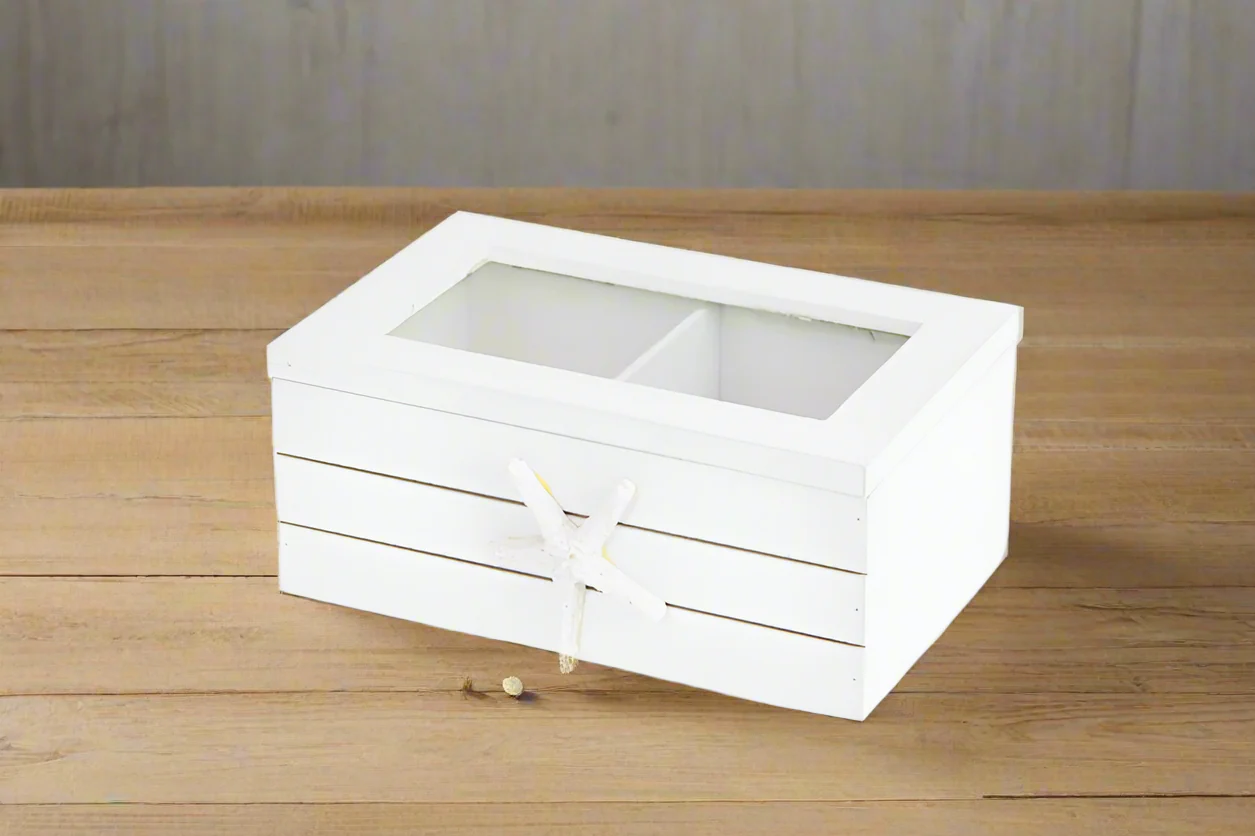White Starfish MDF Storage Box – 16x10cm - Image 5