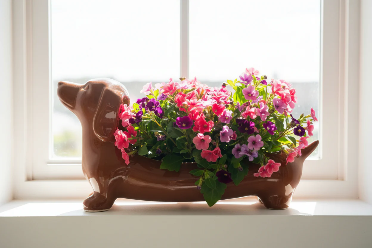 Dachshund Sausage Dog Planter Pot - Image 2