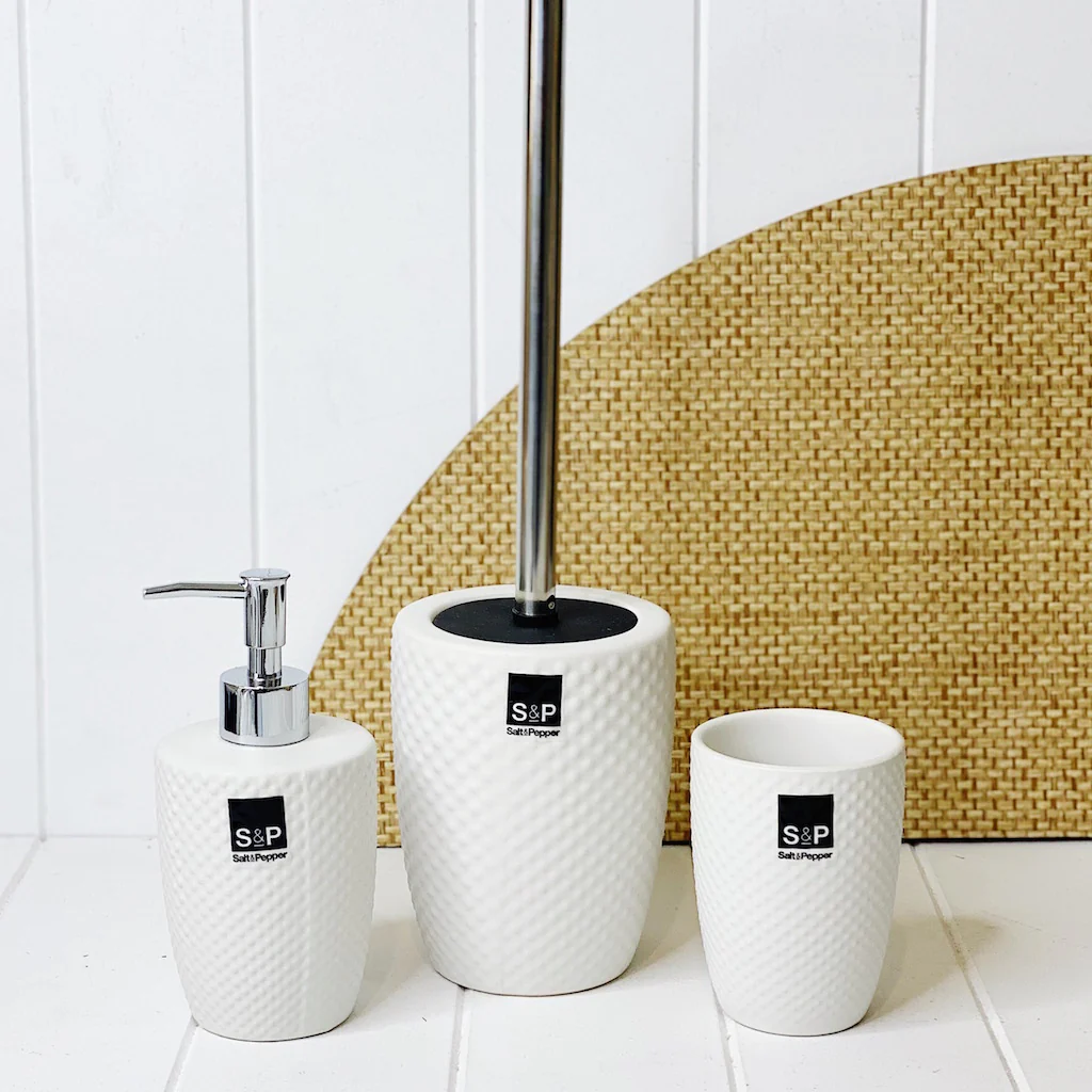EMBOSS Toilet Brush & Holder - White - Image 3