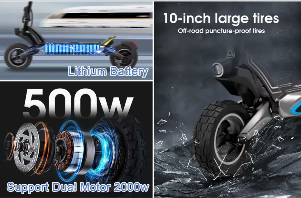 ESA GTR – Powerful 1000 W Peak Electric Scooter, Long-Range 48V 15Ah, 25–45 km/h Off-Road E-Scooter - Image 7