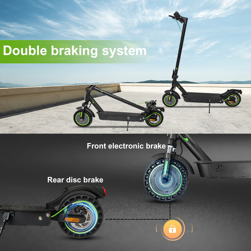 ESA Volt X10 1000W Peak Power Electric Scooter – 50km Range, 10” Solid Tyres, Suspension - Image 8