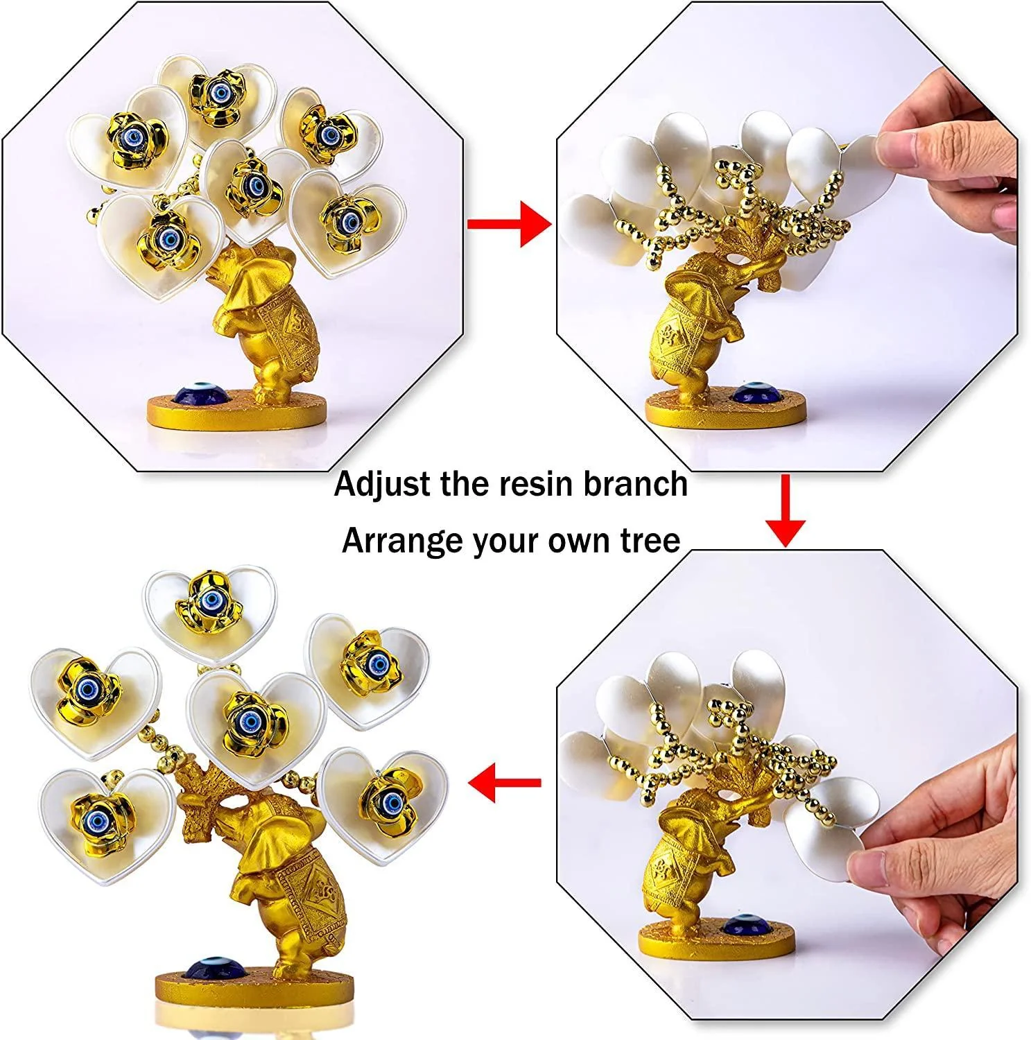 Turkish Evil Eye Feng Shui Tree – Handmade Protection & Prosperity Home Decor - Image 12