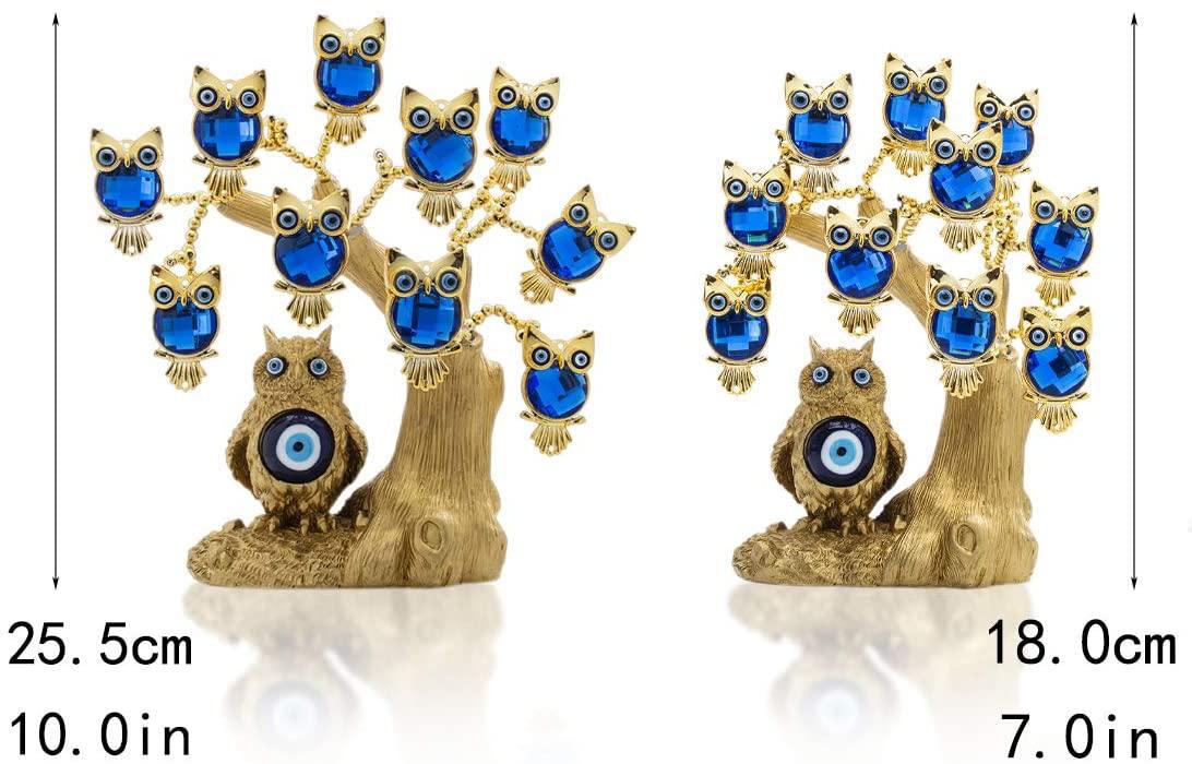 Turkish Evil Eye Feng Shui Tree – Owl & Butterfly Decor for Protection - Image 10