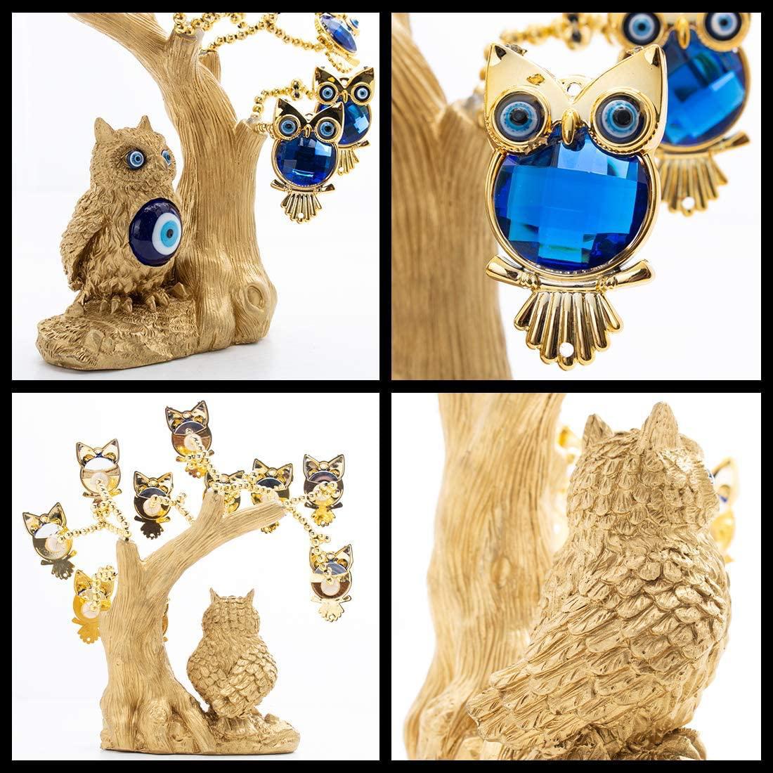 Turkish Evil Eye Feng Shui Tree – Owl & Butterfly Decor for Protection - Image 11