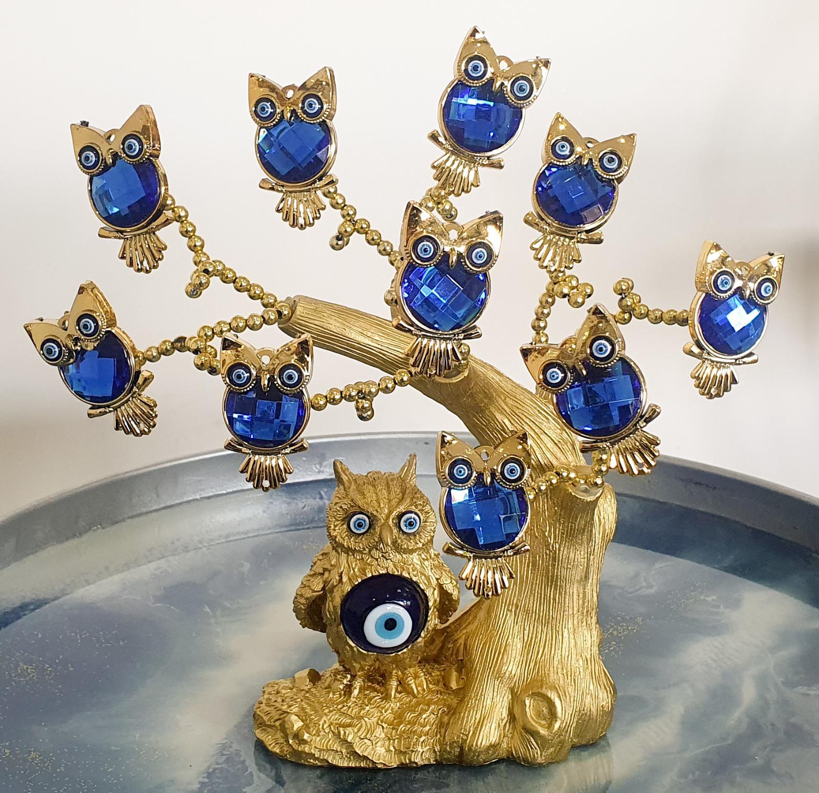 Turkish Evil Eye Feng Shui Tree – Owl & Butterfly Decor for Protection - Image 12