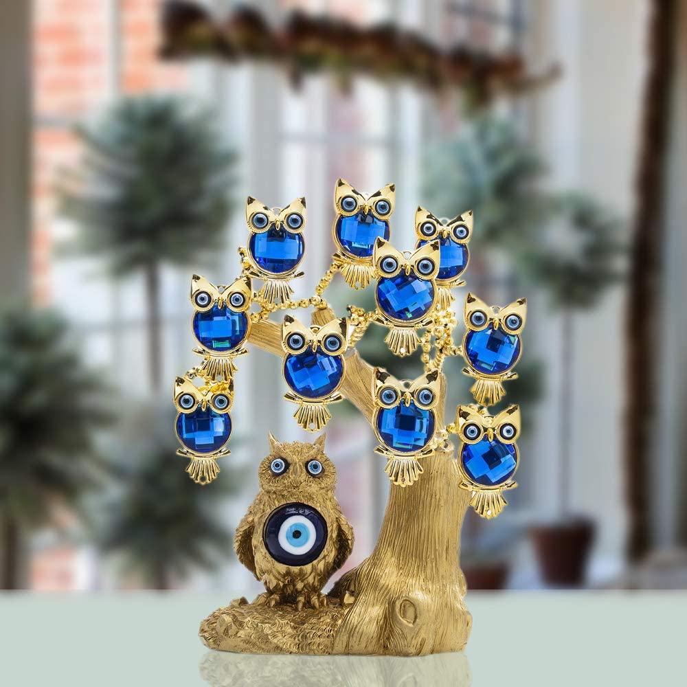 Turkish Evil Eye Feng Shui Tree – Owl & Butterfly Decor for Protection - Image 14