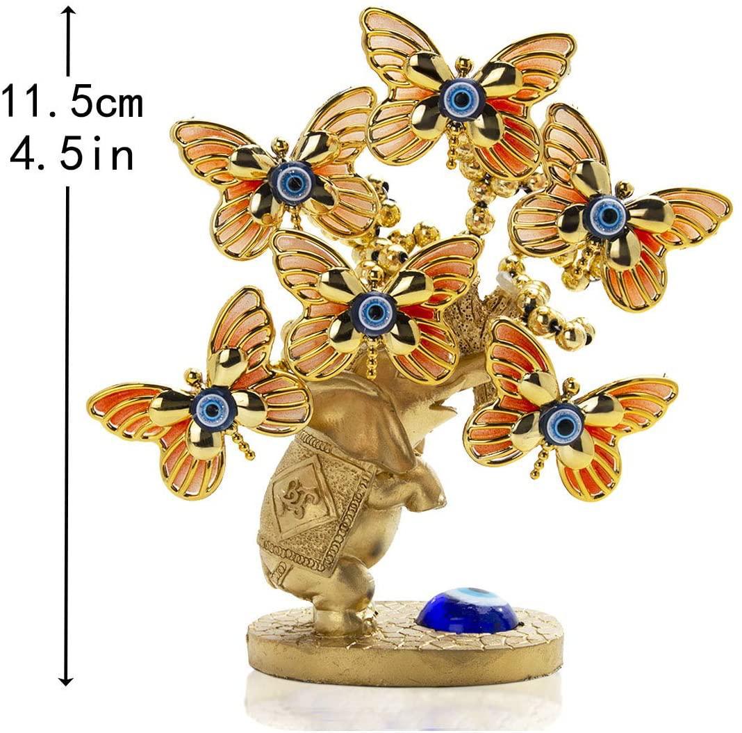 Turkish Evil Eye Feng Shui Tree – Owl & Butterfly Decor for Protection - Image 6
