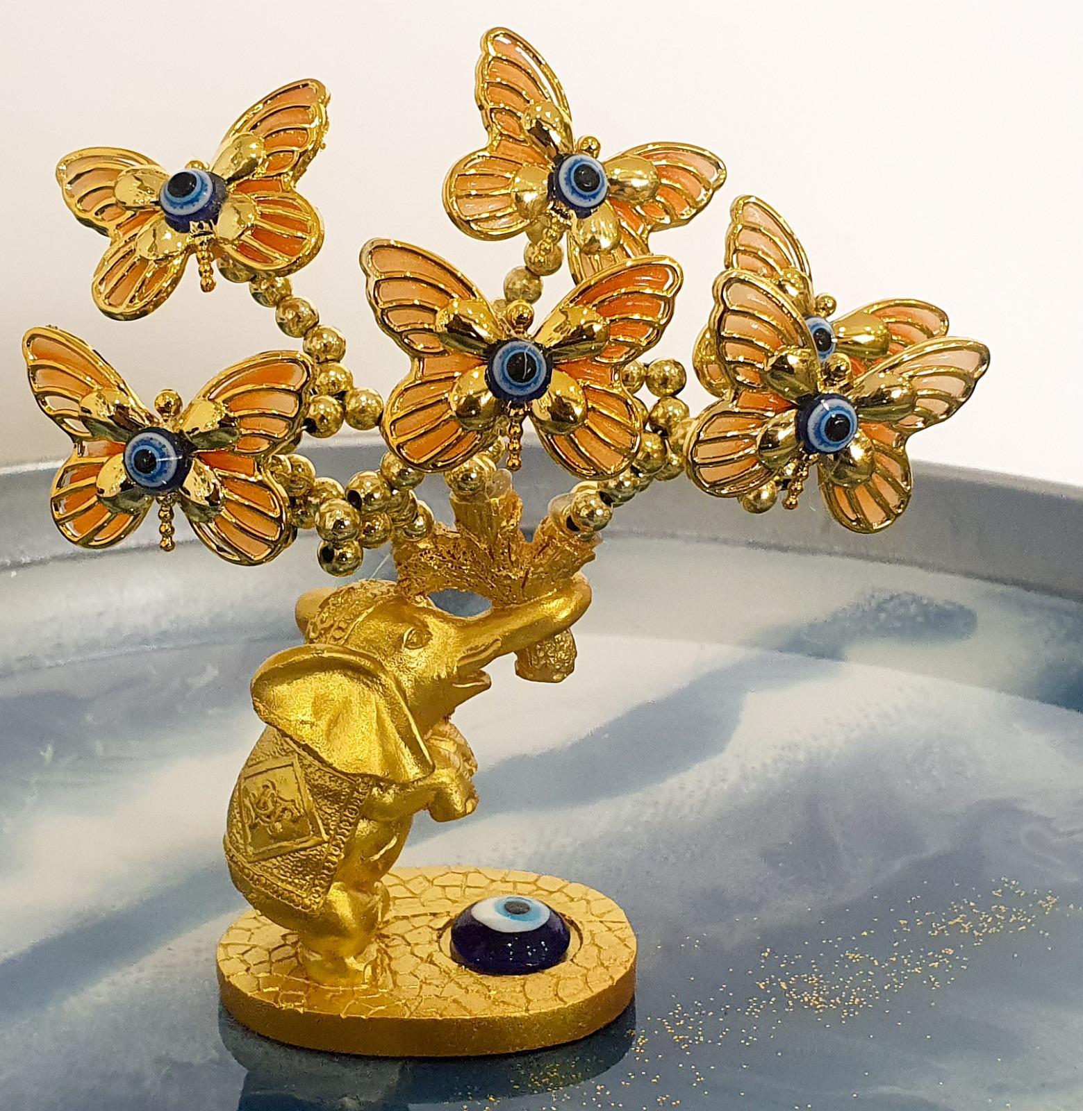 Turkish Evil Eye Feng Shui Tree – Owl & Butterfly Decor for Protection - Image 8