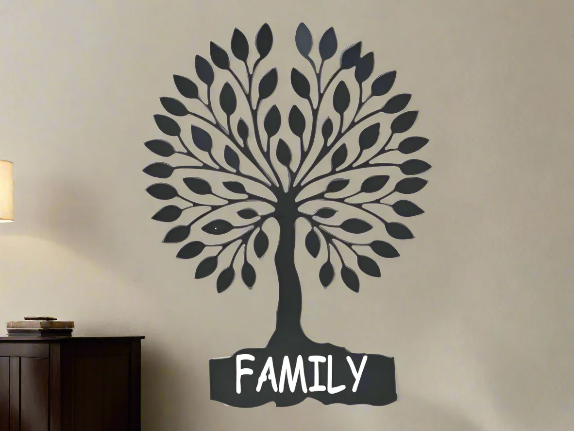 Family Tree Wall Art | Metal Tree of Life Decor | 49cm - Image 2