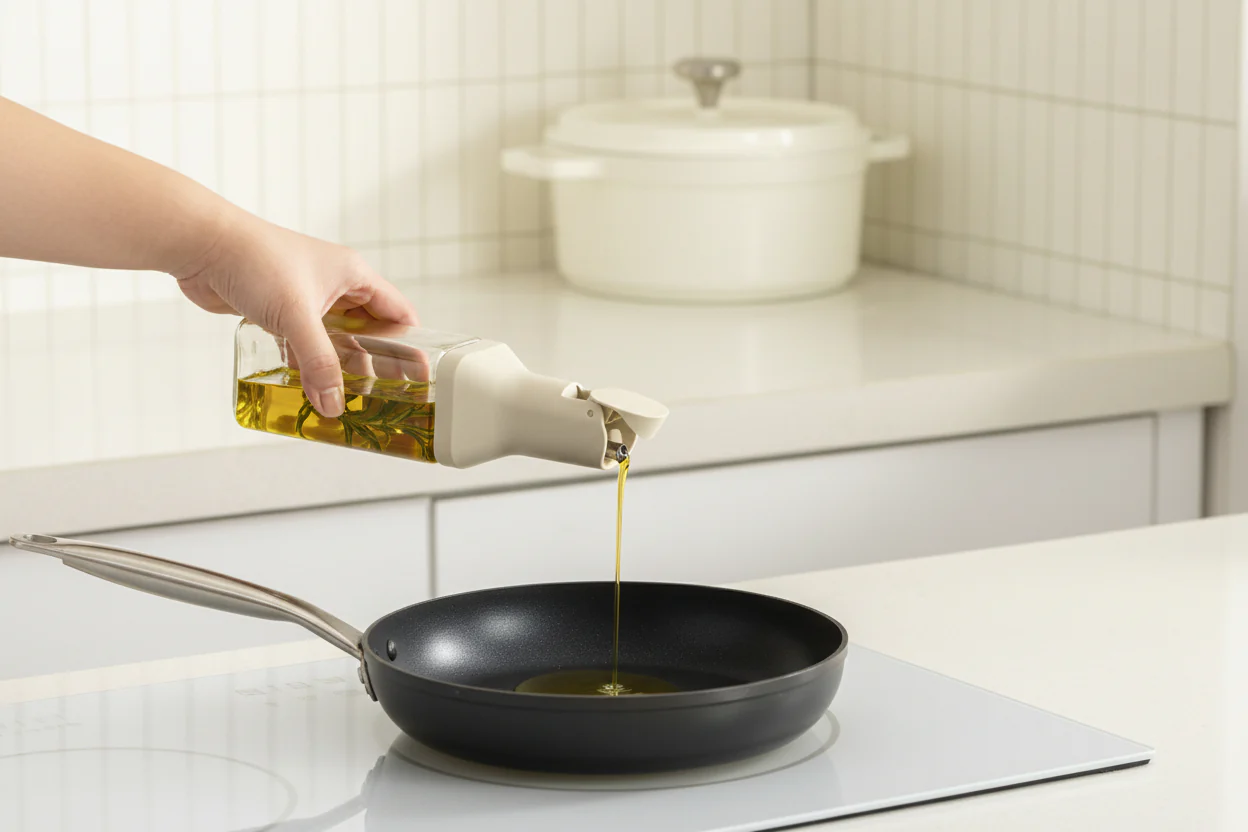 GLASS OIL DISPENSER W AUTO FLIP 350ML - Image 3