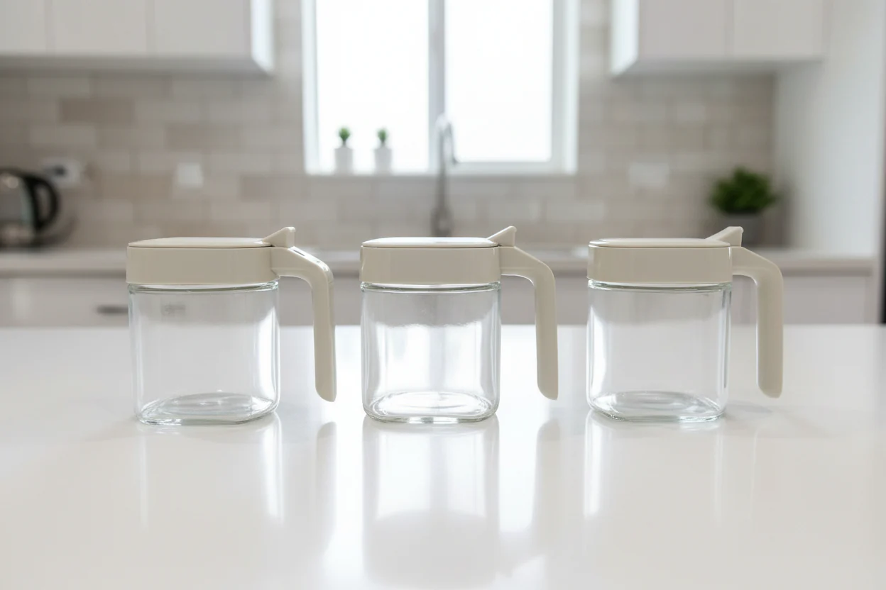 GLASS SEASONING JAR WITH SPOON 300ML - Image 5