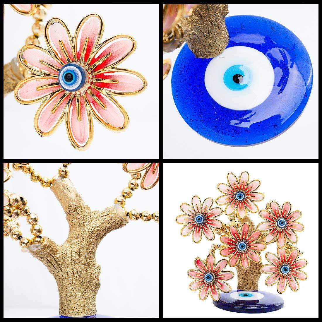 Turkish Evil Eye Bonsai Tree – Enamel Flower Decor for Protection & Luck, Feng Shui Tree - Image 12