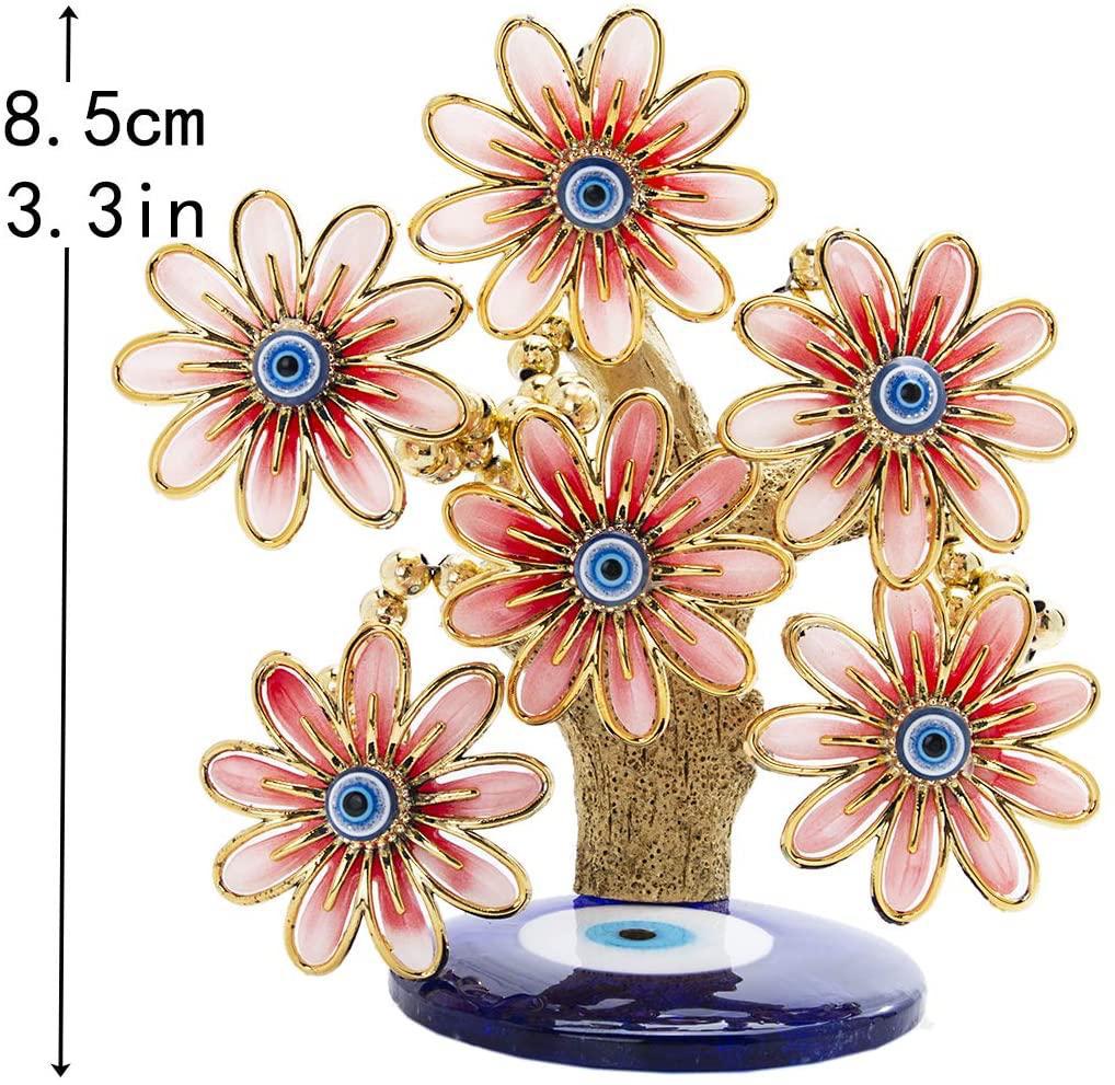 Turkish Evil Eye Bonsai Tree – Enamel Flower Decor for Protection & Luck, Feng Shui Tree - Image 13