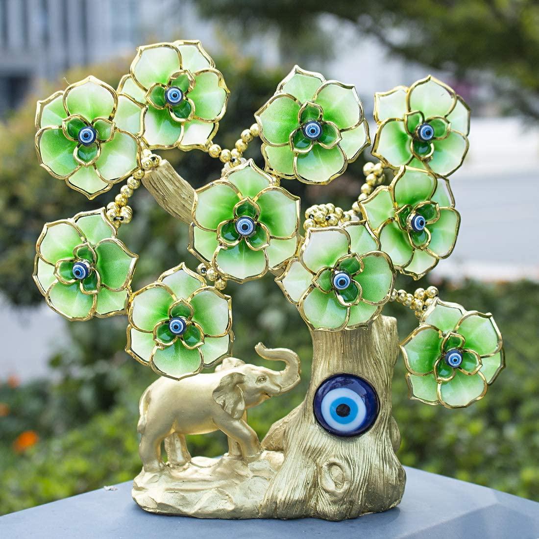 Turkish Evil Eye Bonsai Tree – Enamel Flower Decor for Protection & Luck, Feng Shui Tree - Image 7