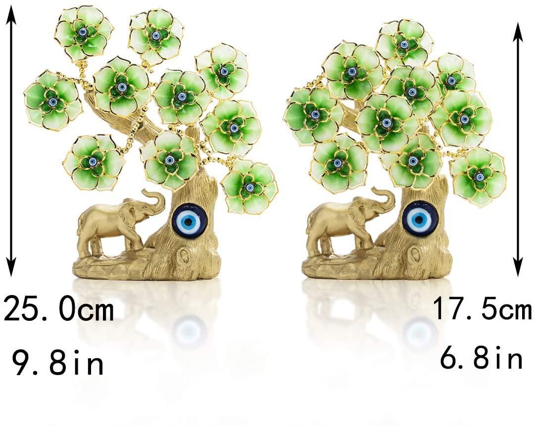 Turkish Evil Eye Bonsai Tree – Enamel Flower Decor for Protection & Luck, Feng Shui Tree - Image 8