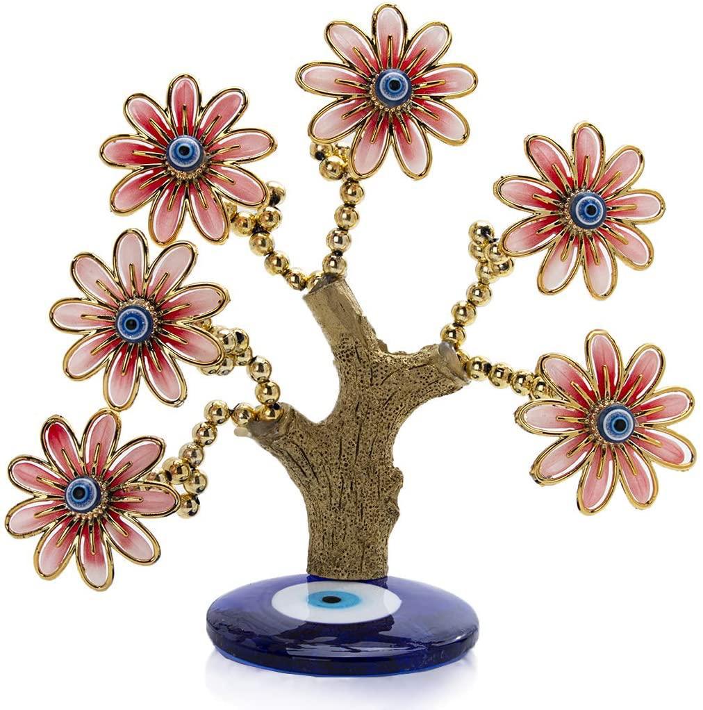 Turkish Evil Eye Bonsai Tree – Enamel Flower Decor for Protection & Luck, Feng Shui Tree - Image 9