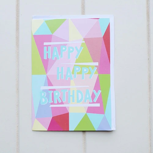 Happy Happy Birthday Abstract Birthday Greeting Card