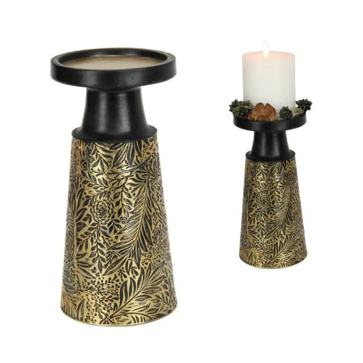 Pillar Candle Holder Set of 2-Resin Candle Stand Farmhouse - Image 4