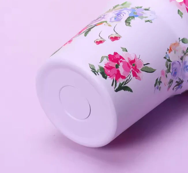 Love Shack Lavender Bloom 40oz Floral Insulated Tumbler with Handle & Straw - Image 5